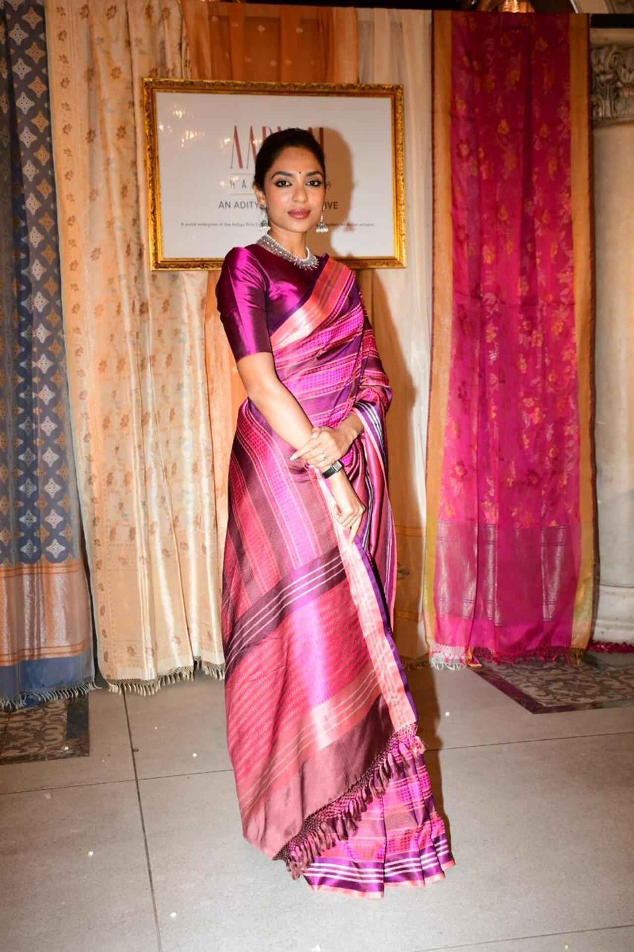 Sobhita Dhulipala was seen looking radiant in a gorgeous traditional pink saree as she attended an event in the city.